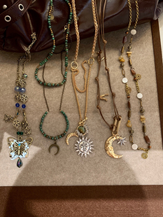 vintage做旧复古项链女小众独特波西米亚风长项链欧美个性毛衣链