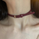 棠洛 酒红色肌理感choker项圈女细款 颈链显脖子细锁骨链高级感潮