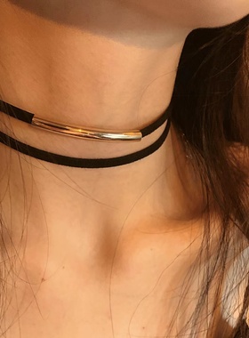 自制双层项链弧形choker