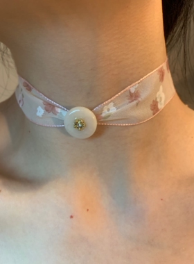 「花漾情话」碎花贴肤丝带choker颈链女小众纯欲感颈带项圈2026潮