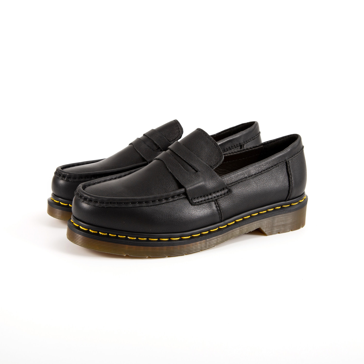 固特异马丁鞋热卖黑色牛皮平底平跟厚底男女同鞋低帮一脚蹬乐福鞋,女鞋,浅口单鞋,淘宝优惠券,粉丝福利购,淘宝优惠卷