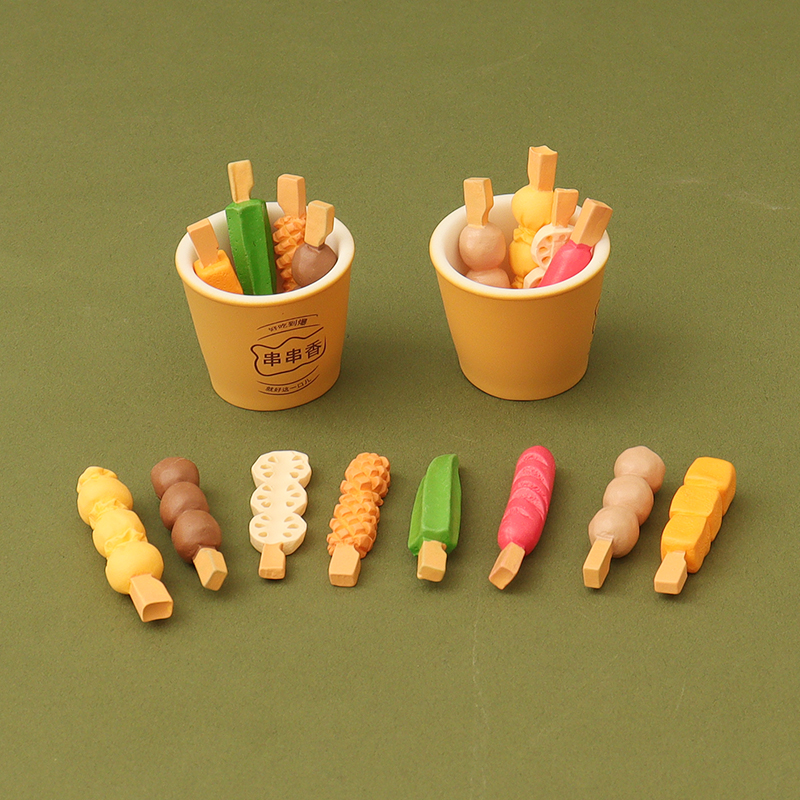 Dollhouse微缩食玩娃娃屋仿真串串丸子关东煮啤酒模型场景配件BJD