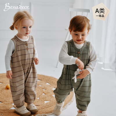 Benzdeer本驰鹿 2026春季新婴幼儿无袖连体衣男女宝宝爬服连身衣