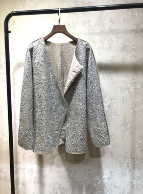 PENNYPENG无需灯光师你已够闪亮 编织肌理 个性机车款外套 E12004