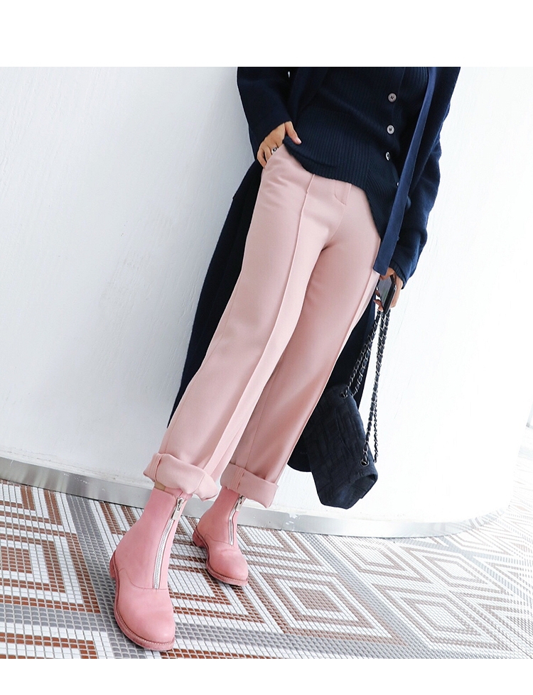 pennypeng精纺羊毛直筒时装裤