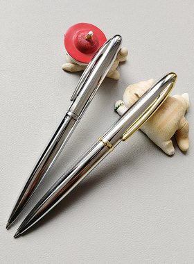 外贸单金属黄铜圆珠笔滚珠笔原子笔G2笔芯旋转出芯笔尖顺滑WR225