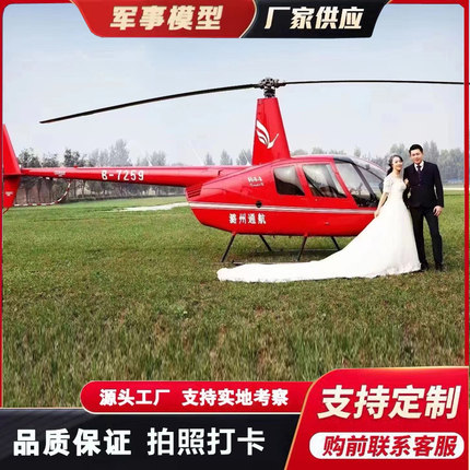 大型直升机模型网红拍照打卡道具展览R44R22户外景区仿真飞机模型