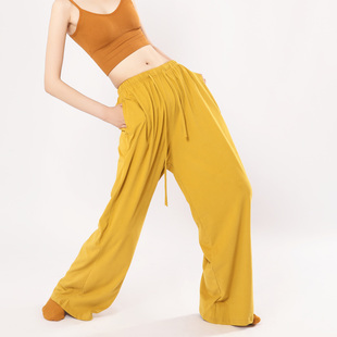 现代舞蹈练功裤纯棉宽松阔腿裤男女直筒裤子学生成人训练团体长裤