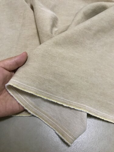 金佳牛仔布料卡其色中弹夏款意大利日本进口高端水洗牛仔布料柔软