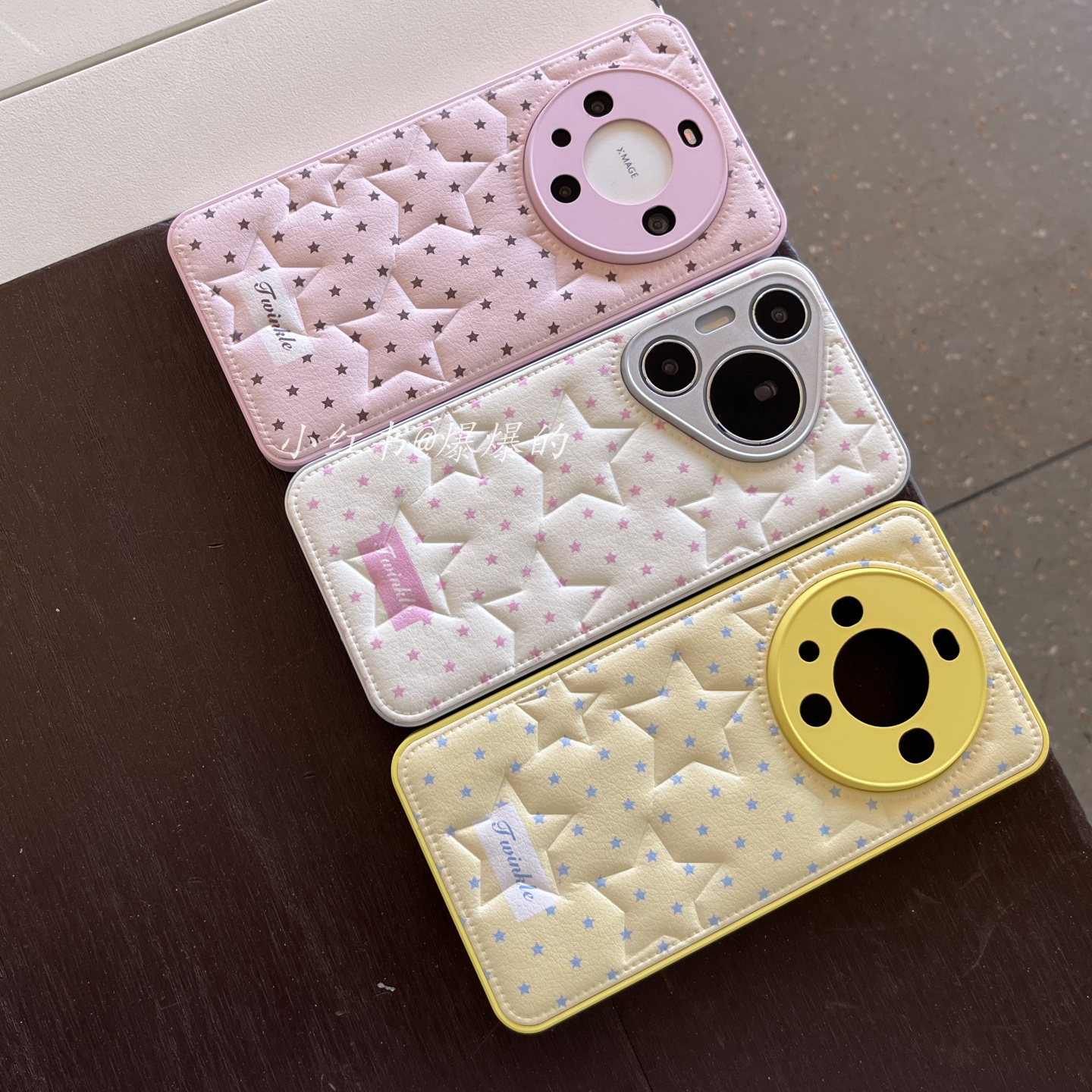 立体皮质星星适用华为mate60/mate70pro+/p70/p70pro+/p80pro手机壳