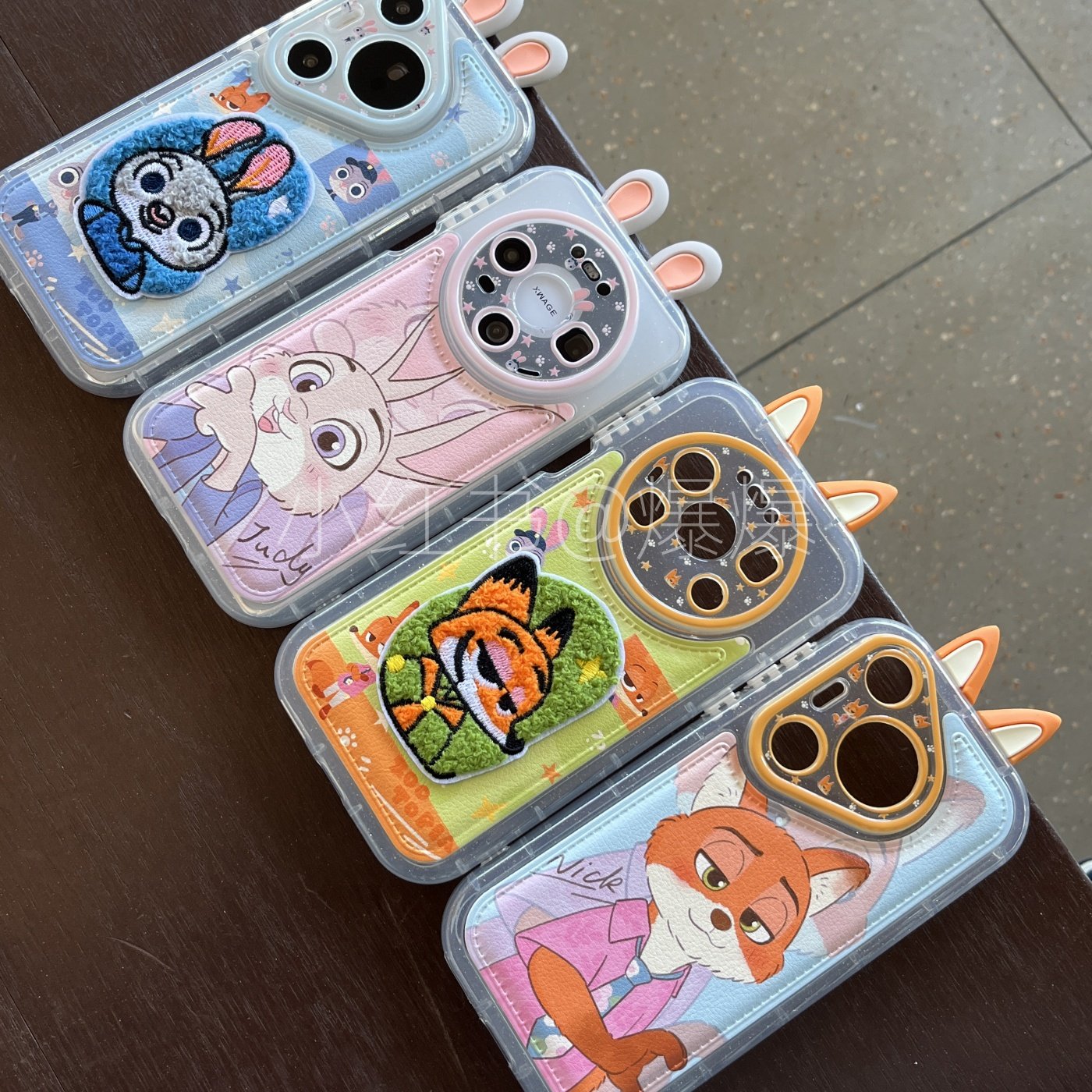 透明气囊立体耳朵兔子适用华为p70pro/p80/mate60pro+/mate70/mate80promax手机壳