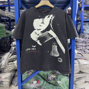 ERD忧郁的富二代 25SS“孤独的幸福“vintage洗水做旧破洞短袖T恤