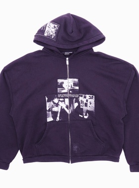 ERD忧郁的富二代25ss新款贴布印花宽松休闲美潮拉链秋冬帽衫卫衣