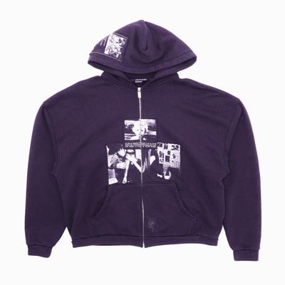 ERD忧郁的富二代25ss新款贴布印花宽松休闲美潮拉链秋冬帽衫卫衣