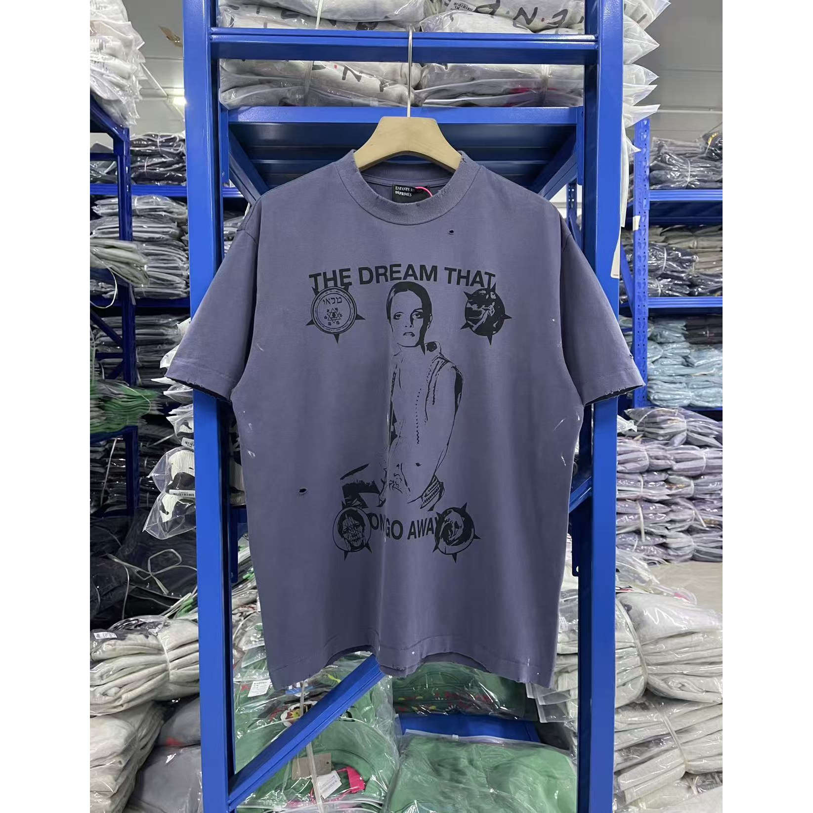 Enfants Riches Deprimes夏季新款直喷做旧破洞工艺男女OS短袖T恤