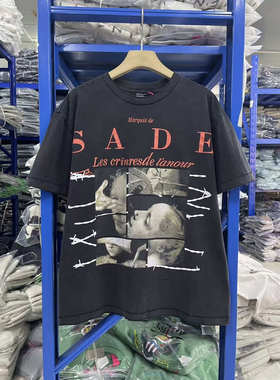 ERD忧郁的富二代FW25 Marquis de SADE水洗做旧短袖T恤男女潮