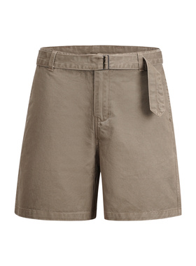 UNZEOT春季新款男装休闲松紧腰腰带装饰直筒短裤牛仔裤