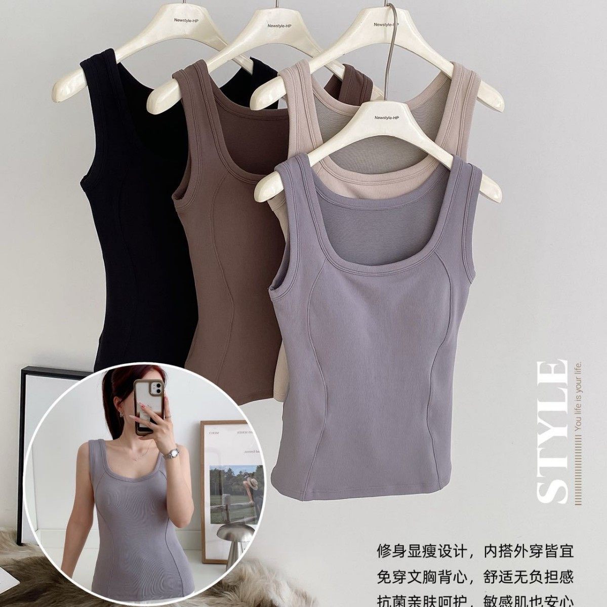 ABBYCONNIE保暖修身羽绒背心女