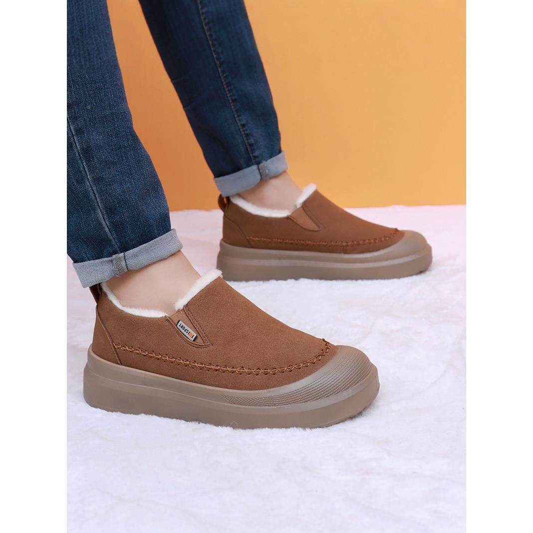 冬季新款北京棉鞋保暖防滑爸男爸棉靴加绒加厚绵羊毛