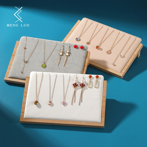 竹木斜面首饰架项链展示架饰品台