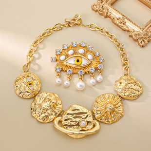 新品 项链胸针 时尚 夸张中古欧美风潮夏怕风格