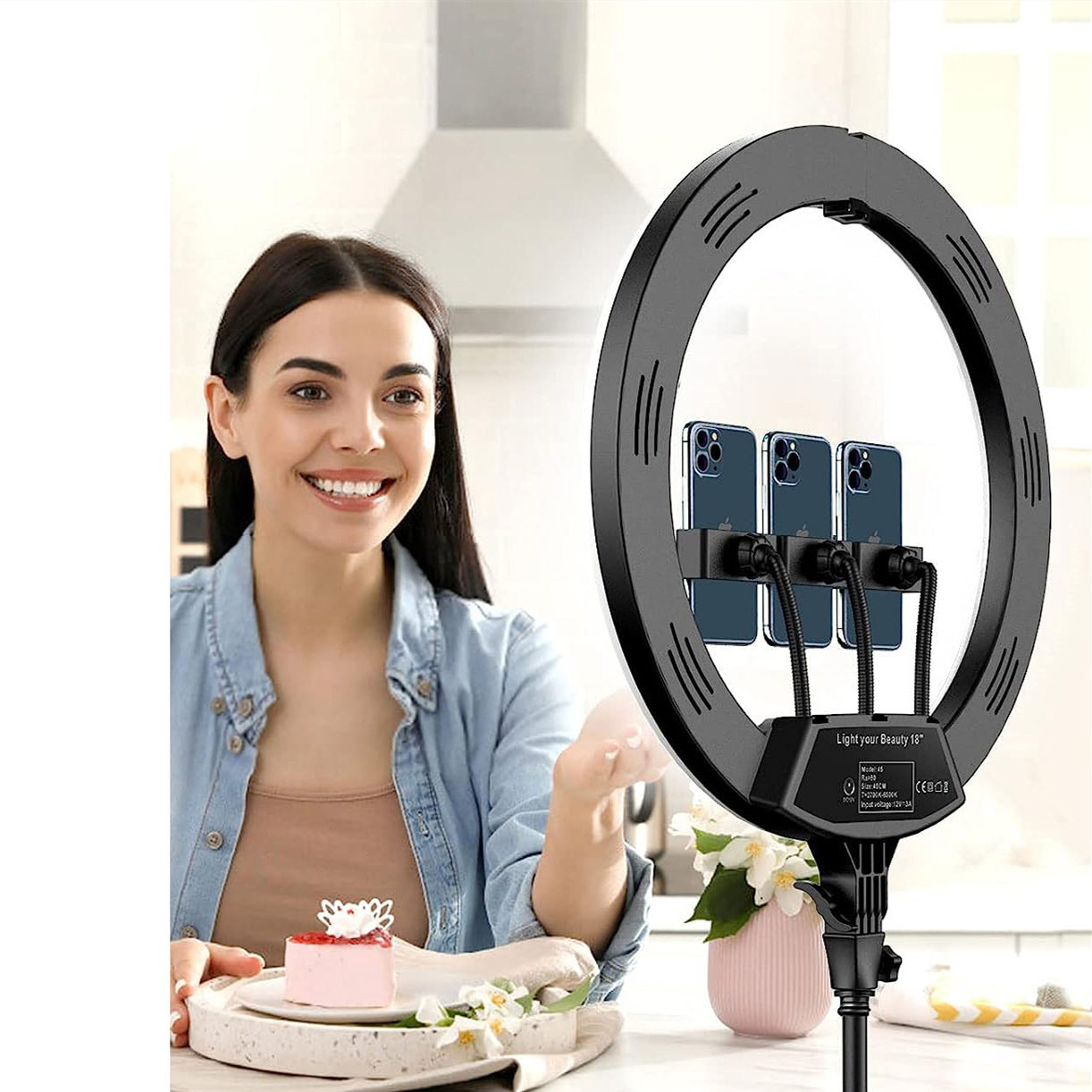 22-inch LED ring fill light for video shooting环形补光灯视频