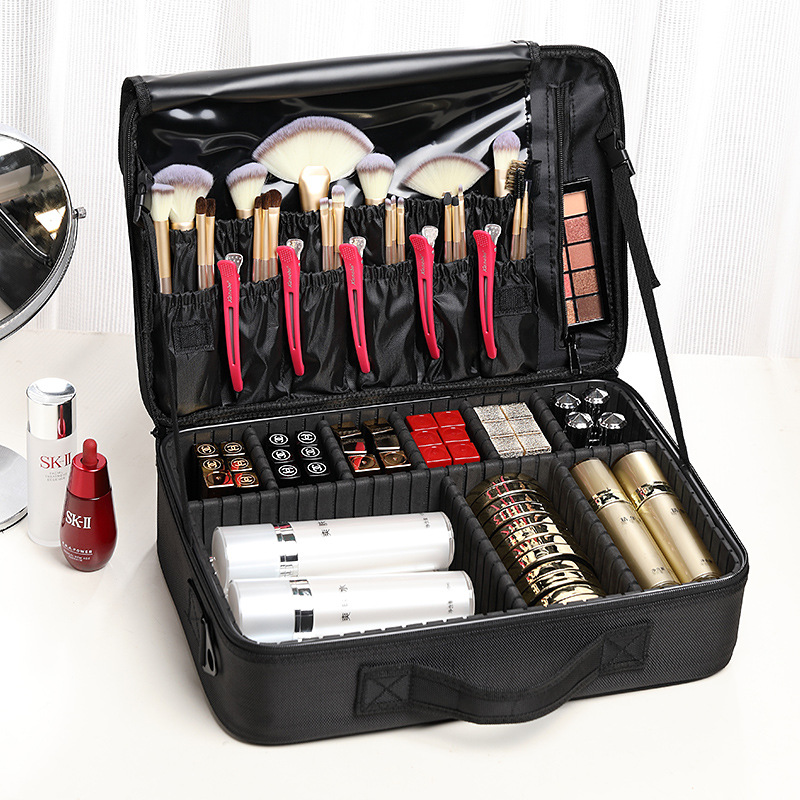 Makeup case large double-layer professional makeup bag化妆包