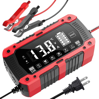 New 12V12A24V6A Car and Motorcycle Battery Charger电瓶充电器