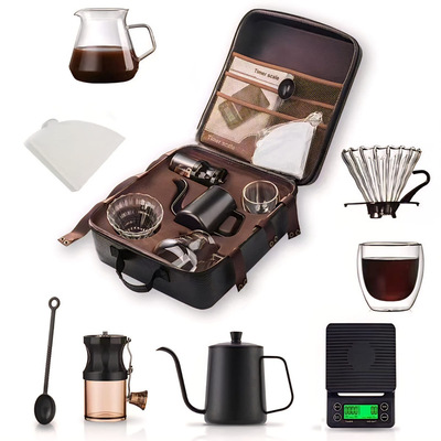 Outdoor portable hand brewed coffee pot set camping咖啡壶