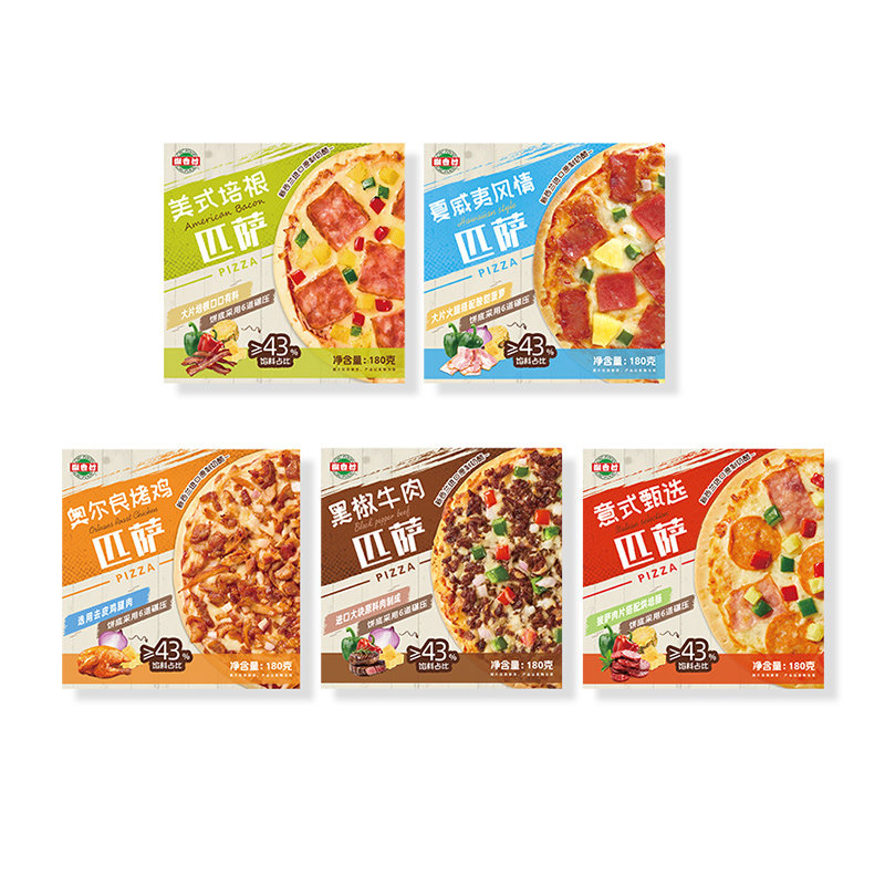 潮香村匹萨180g*6披萨意式甄选美式培根夏威夷西餐速冻速食加热,粮油调味/速食/干货/烘焙,预制披萨/面团,淘宝优惠券,粉丝福利购,淘宝优惠卷