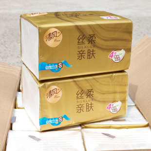 清风抽纸家用110抽大包面巾纸整箱20包餐巾纸可湿水母婴纸巾批发