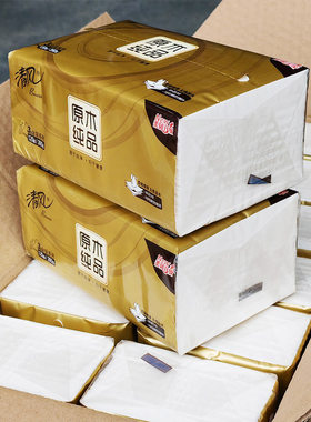 新款清风金装抽纸120抽整箱24包