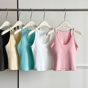 糖果色系高级感元 韩版 气小吊带文胸一体背内搭外穿背心 1新款 588