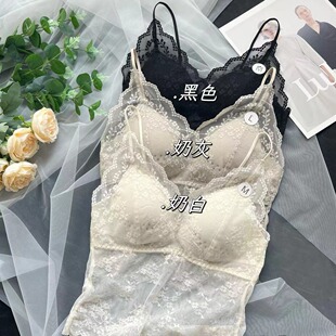 吊带 吊带背心固定杯聚拢女内搭中长款 惠芝欣6250夏季 纯欲蕾丝薄款