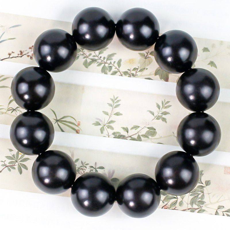 文玩黑檀手串东非黑黄檀紫光檀木15/18/20MM高密沉水佛珠工厂批发
