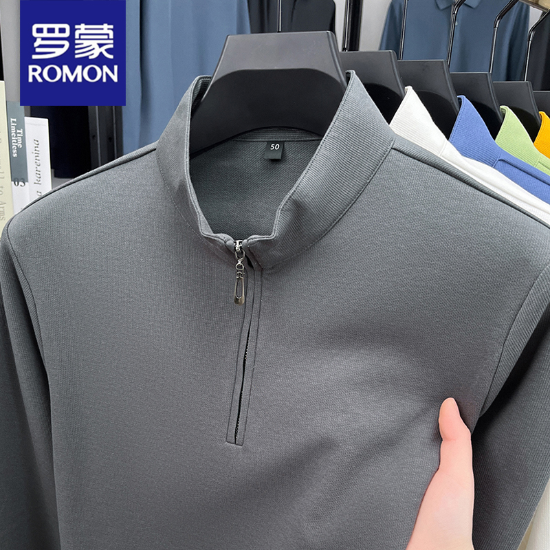 罗蒙男士卫衣长袖半高拉链上衣潮