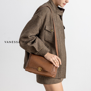 【陈洁kiki】VH女包枝禾休闲包2025新款头层植鞣牛皮小众斜挎包