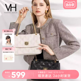 VH女包茵然系列单肩包菱格牛皮斜挎包通勤休闲链条包 520礼物