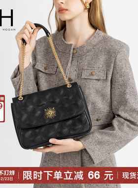 【新年礼物】VH女包茵然单肩包菱格牛皮通勤斜挎大容量休闲链条包
