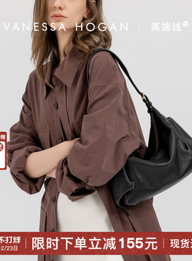 【万鹏同款】VH女包行漫hobo包中号轻奢头层植鞣牛皮大容量单肩包