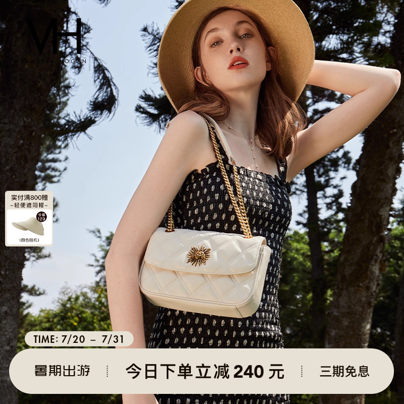 VH女包茵然软包系列潮流太阳神斜挎包菱格链条腋下包高级感单肩包 - vanessahogan旗舰店