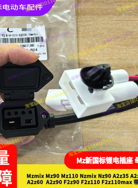 适用九号电动车F90mFz110新国标锂电插孔MzNzA2zF2zB30c铅酸母座