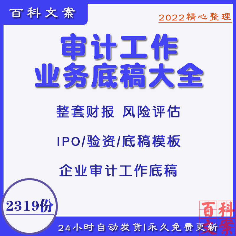 审计工作底稿模板整套财报ipo验资业务编制指引案例word资料大全
