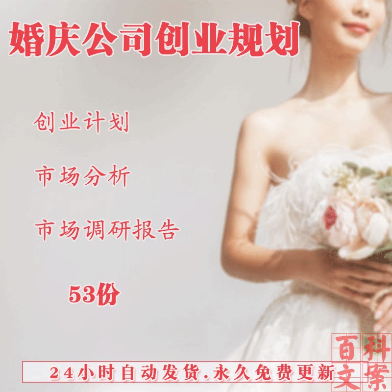 婚庆公司创业计划开业筹备方案市场分析调研选址标准案例模板资料