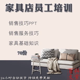 家具店卖场员工导购员销售技巧话术PPT产品养护知识培训案例资料
