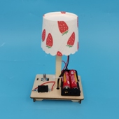 diy玩具学生拼装 台灯小制作可调节灯光强弱手工模型儿童木质益智