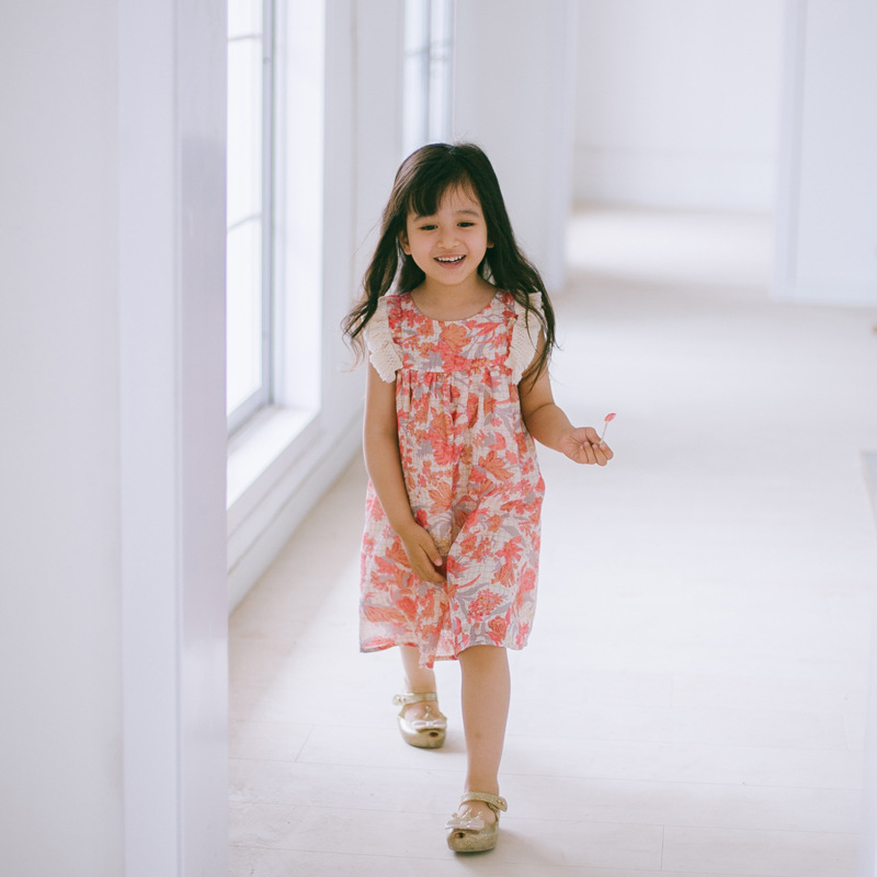 女童夏季沙滩裙碎花背心裙