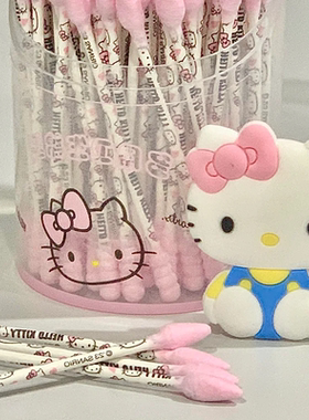 三丽鸥库洛米hellokitty玉桂狗棉签掏耳化妆双头清洁一次性棉花棒