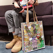 三丽鸥helloKitty库洛米玉桂帕恰狗炫彩镭射包时尚 单肩卡通手提袋