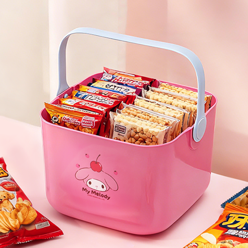 正版三丽鸥美乐蒂手提零食筐高颜值办公室宿舍桌面杂物整理收纳篮,收纳整理,收纳筐,淘宝优惠券,粉丝福利购,淘宝优惠卷